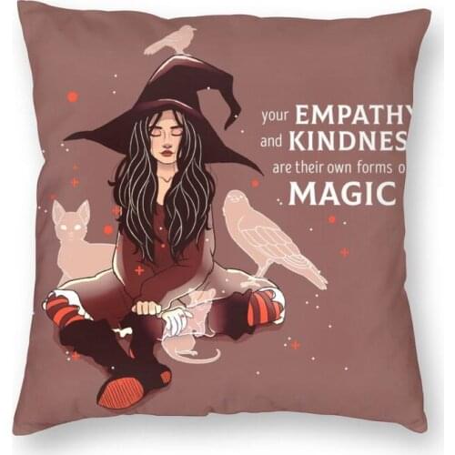 Funny Witch Quotes Cushion Cover 45x45cm Home Decor 3D Print Halloween Magic Throw Pillow for Living Room Double Side