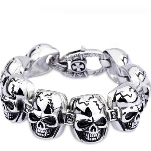 New Punk Bracelet Hot Skeleton Buddha Pearl Energy Volcanic Bracelet