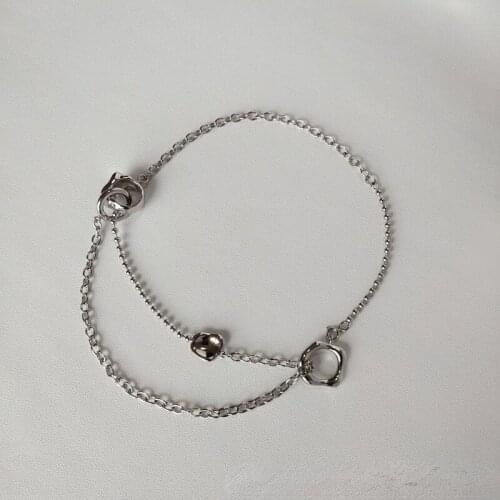 Ins flow design necklace personality double tassel pendant design combination necklace cool wind accessories