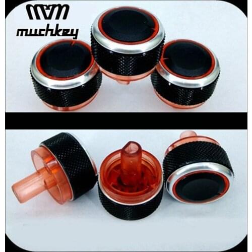 For Citroen C2 Peugeot 206 Switch Knobs Heater Climate Control Buttons Dials Heat Frame Ring Air Con Cover 3pcs Car-styling