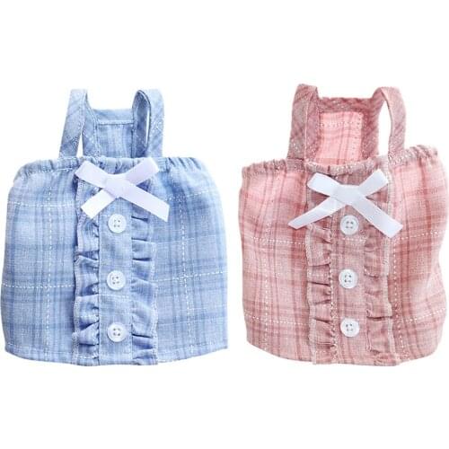 Pet Dog Summer Vest Plaid Clothes Cute Bow Teddy French Bulldog T-Shirt Breathable Sleeveless Sling Dog Clothing For Small Dog