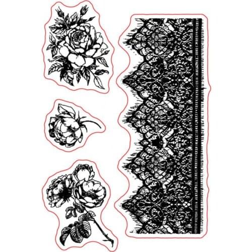 Flowers Transparent Clear Stamps for DIY Scrapbooking/Card Making/Kids Fun Decoration Supplies ST1131