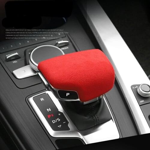 Alcant-a Luxury Short Plush Shift Knob Stick Cover Accessories For Audi A4 A5 A6 A7 Q5 Q7 B9 8W 8W6 C8 4K 4K8 8R 4M 2018-2021