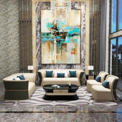 Luxury Living Room Leather Sofa Set Design Modern Sectional Sofa