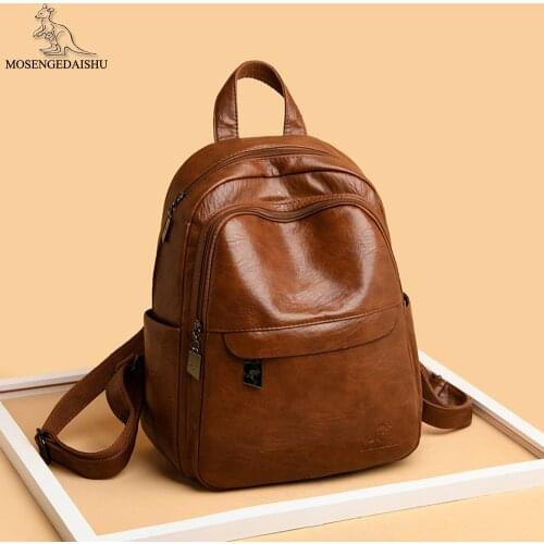 Luxury Designer Soild Color Womens Backpack 2021 New High Quality PU Leather Women Travel Bags Fashion Ladies Backpack Bolsos