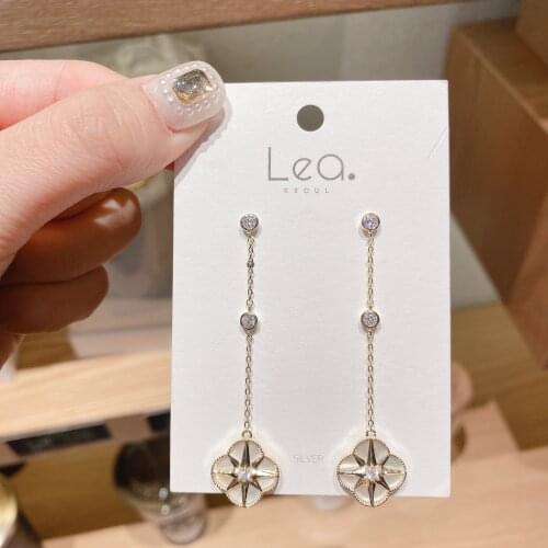 ANGYANG Clover Earrings Four-Leaf Clover Handmade Natural Shell Earrings Paired Things Fashion Jewelry 2021