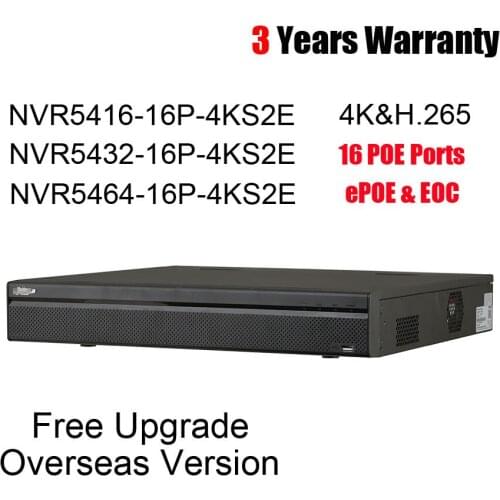 16 POE NVR NVR5416-16P-4KS2E NVR5432-16P-4KS2E NVR5464-16P-4KS2E 16/32/64Channel 1.5U 16PoE 4K&H.265 Pro Network Video Recorder