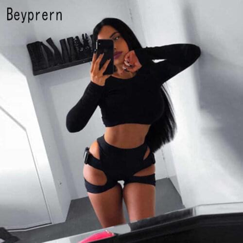 Sexy Cropped high waist buckle Biker Shorts women elastic sport shorts Side Buckle Bandage Hollow Gym Running Athletic Shorts