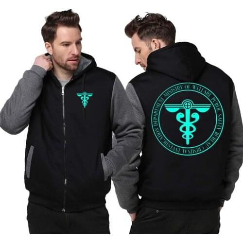 Anime PSYCHO-PASS Hoodies Sweatshirts Mens Winter Warm Fleece Plus Size Hoodies Jacket Parkas Casual Streetwear Cardigan Coat