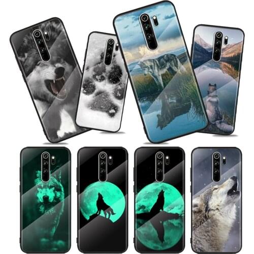 Tempered Glass Shockproof Cover Cool Wolf Animal For Xiaomi Redmi Note 10 10S 9T 9S 9 8T 8 7 Pro Max Phone Case