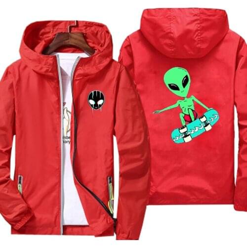 Autumn spring Jacket men Alien logo windbreaker zipper Hoody jacket Streetwear Sportswear women thin Jacket