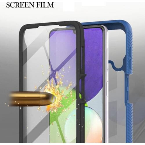 Screen film Full Protect case for Samsung A22 A82 A72 A52 A32 A02S A42 A12 Galaxy A21S A31 A51 A71 A01 Hybrid Armor Phone Cover