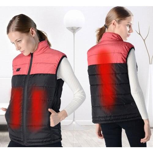 2019 Winter USB Infrared Heating Vest Jacket Electric Thermal Clothing Waistcoat For Women Men Hiking Camping Cycling Skiing