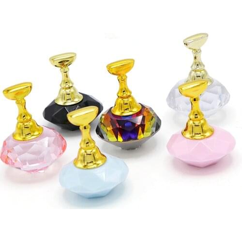 1Set 6 Colours Nail Polish Holder Practice Trainning Display Magnetic Nail Holder False Nail Tips Showing Shelf Manicure Tools