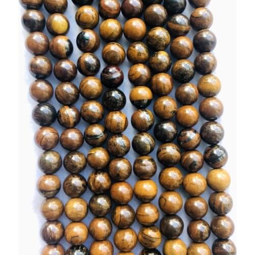 1 Strand 100% Natural Iron Tiger Eye Beads 6MM 8MM Round Beads,Natural Gem Stone Jewelry Loose Beads 15.5"/Strand