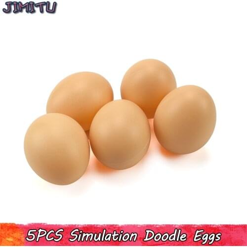 5PCS Eggs Toys for Children Fun Doodle Simulation DIY Painting Easter Egg Educational Baby Novelty Toy Gifts Kitchen Decoration