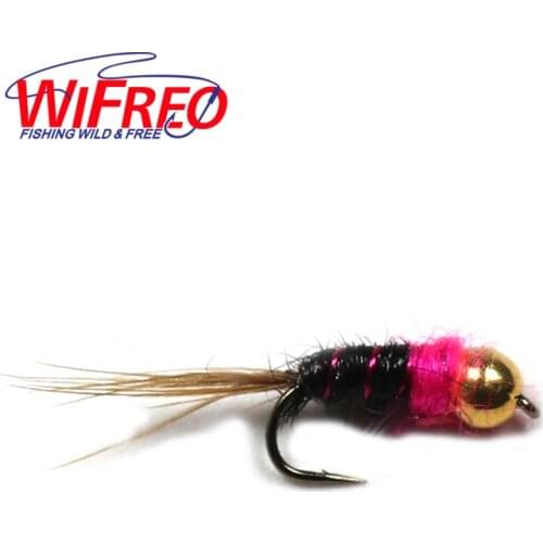 8PCS #16 Golden Hook Nymph Flies Bead Head Buzzers Fly Fishing Lures