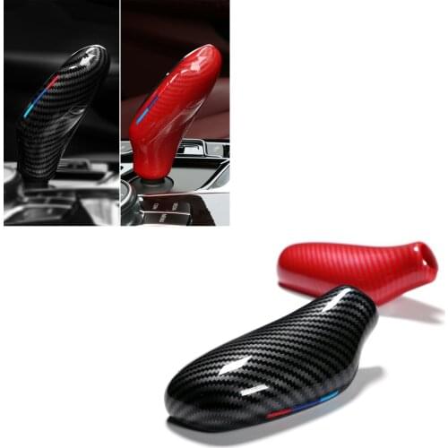 ABS Carbon Fiber Look Interior Gear Shift Knob Cover Trim For BMW G30 G31 G01 G02 G32 5 Series X3 X4 6GT Car Accessories
