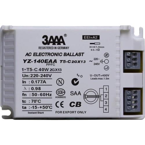 AC220-240V YZ-140EAA 40W fluorescent lamp electronic ballast T5 ring lamp standard reactor