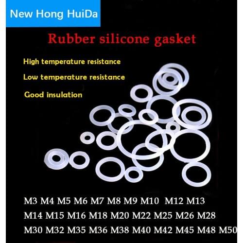 White Silicone Ring Gasket Food Grade Waterproof Rubber Seal Washer O-Ring OD 3-60mm Thickness 1 2 3mm