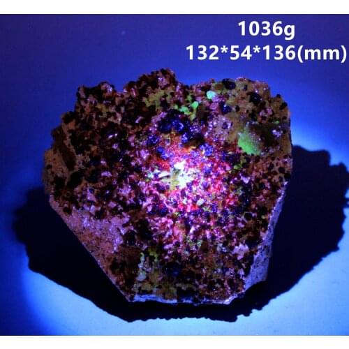 BIG! 1036g natural florescent Garnet mineral specimen stones and crystals healing crystals quartz gemstones from china