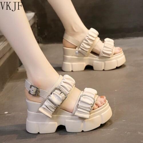 Chunky Platform Sandals Women Summer Casual Buckle Wedge High Heels Woman Shoes 2021 Thick Sole Gladiator Sandal Lady