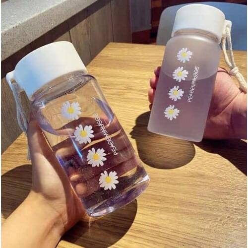 500ml Water Bottle Plastic Portable Water Bottle for Drinking Tea Mug Outdoor Sport Camping Supplies Small Daisy Water Cup