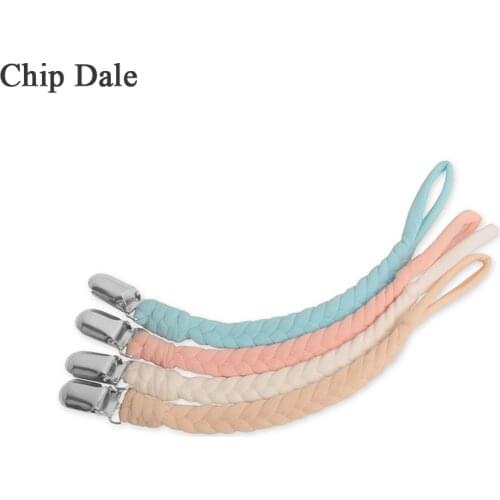 Chip Dale Braided Cotton Rope Nipple Holder Baby Pacifier Clips Chain Metal Clips Nipple Holder Soother Chain for Infant Kids