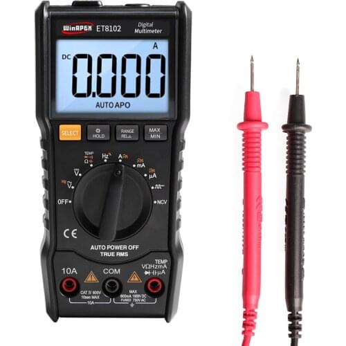 Digital Multimeter 6000 Counts DMM Handheld Multi Meter True RMS Measuring AC/DC Voltage Current Resistance Temperature Tester