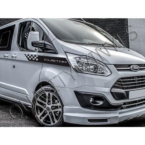For 2Pcs/Pair Ford Transit Custom Side Racing Graphic Stripes Decals Stickers RS243