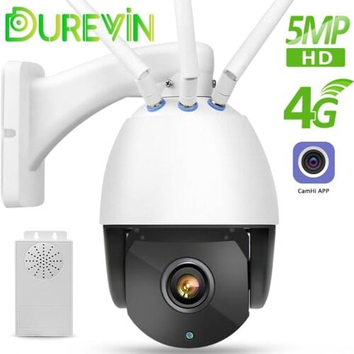 4G IP Camera 5MP HD Outdoor PTZ WIFI Camera With SIM Card 5X Zoom AI Auto Tracking Wireless Speed Dome CCTV Camera Two Way Audio
