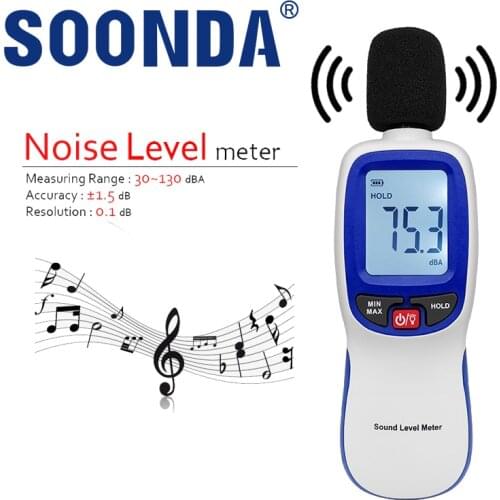 Digital Decibel Meter Sound Level Meter Noise Level 30~130dB Value Noise Neighbors Disturbance Detector Measuring Instrument VU