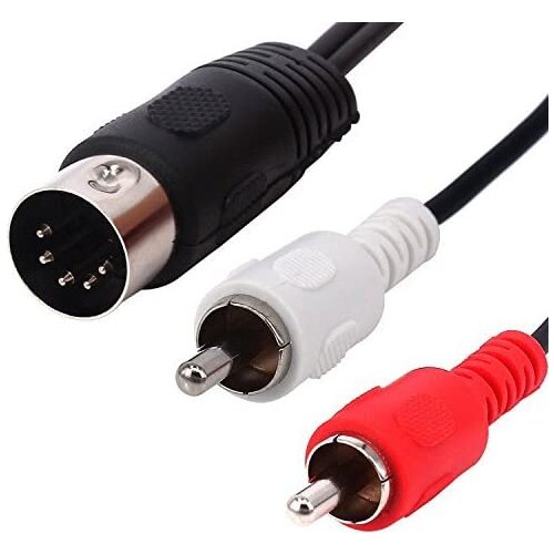 Din 5 Pin to RCA Cable 5-Pin Din Male Plug to 2-RCA Male Audio Adapter Cable for Electrophonic Bang & Olufsen, Naim, Quad...Ster