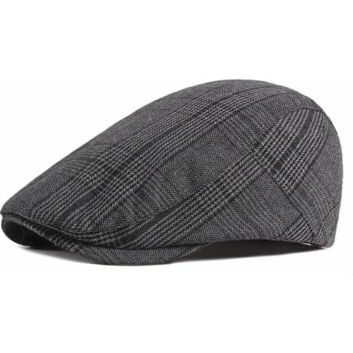 2021 Cotton solid color plaid Newsboy Caps Flat Peaked Cap Men and Women Painter Beret Hats 14