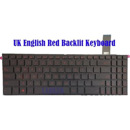 UK Red Backlit keyboard for Asus X570U/X570UD/X570Z/X570ZD