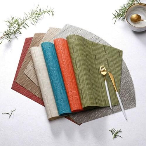 1pc New Pattern Chinese Style Mat Heat Insulation Non-slip Waterproof Anti Scald Pad Slub Pattern Weave Western Food Mat