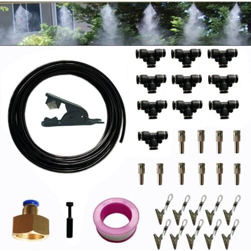 M113 Water Spray 6mm Fog Misting Nozzle 10M Watering Kit Mist Cooling System Greenhouse Plants Sprinkler Head for Garden Sprayer