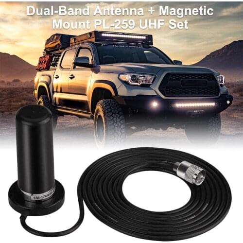 HH-N2RS Mini Dual-Band Antenna Magnetic Mount PL-259 UHF/VHF Set For Car Mobile Radio