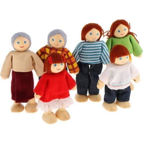 Dollhouse Miniature Family Members Well-crafted Furniture Set Pretend Toy