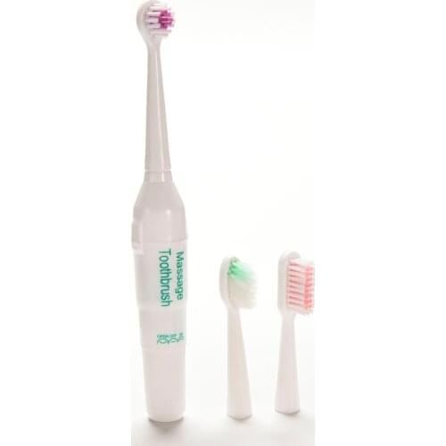 New Portable and compact size Electric Vibrate touch cleaner Massage Massager Toothbrush 3 Brush Head Extra soft filament