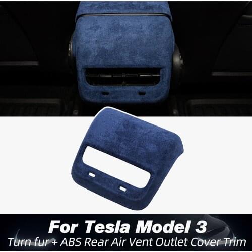 Model3 New Interior Protective For Tesla Model 3 Y 2021 Accessories Turn Fur Rear Exhaust Vent Cover Model3 Car Three Blue