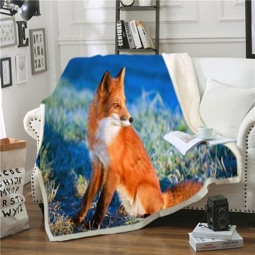 New Fox White Bear Print Blanket 3D Animal Pattern KIds Adult Throw Blanket Cover Color Child Adult Blanket Home Textile Blanket