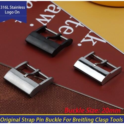 Super A Quality Original Watchband Pin Buckle For Breitling Belt 20mm Silver Stainless Steel Clasp For Leather Silicone Strap