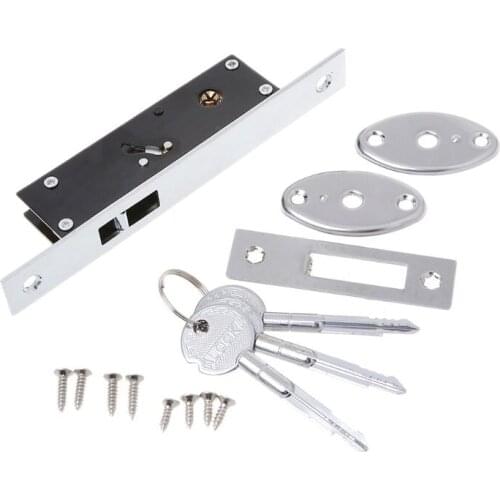 Durable Aluminum Alloy Sliding Door Hook Lock Cross-shaped Key Bolt Locks for Framed Glass Door