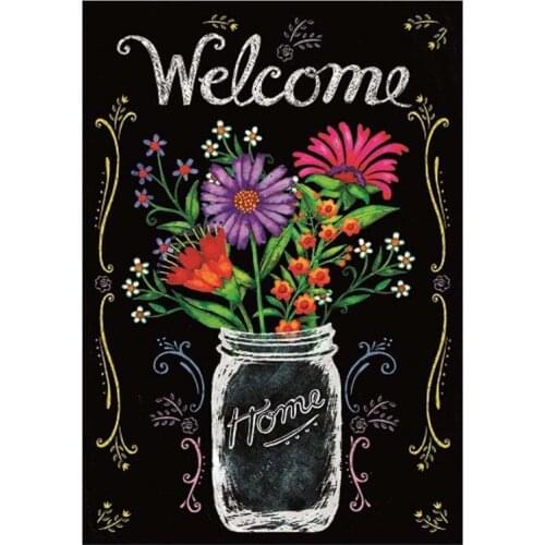 Garden Flag With Daisy Images Printing Double Sided Print The Spring Outdoor And Indoor Decorative Banners Welcome Friend Flags