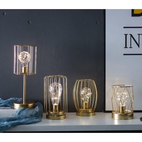 Nordic Geometric Bulb Table Lamp Wedding Party Bedside Decorative Candlestick Night Light