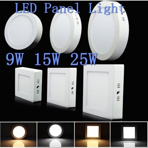 9W 15W 25W Round/Square Surface Mounted LED Ceiling Light Panel Light Down Light AC85-265V LED indoor Light