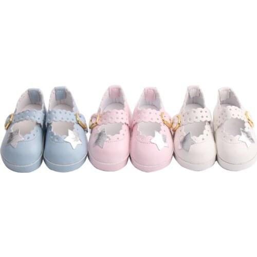 Dolls shoes American lovely hollow-out 3 - color star print dress shoes fit 16 inch and 14.5-inch Girl accessories r7