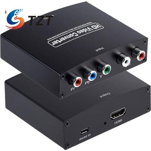 TZT NK-P60 HD Video Converter YPbPr To HDMI-compatible Converter Component To HDMI-compatible Adapter Supports 4K Video