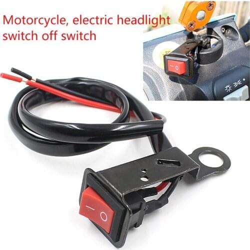 Universal Motorcycle Refit Black LED Light Flameout Switch with Wire Harness